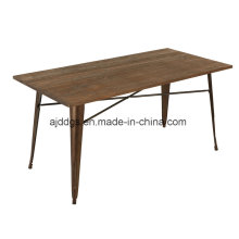 Wooden Base Iron Table Metal Table